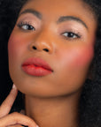 Model wearing ShadowSense product shade Candied Cocoa Shimmer