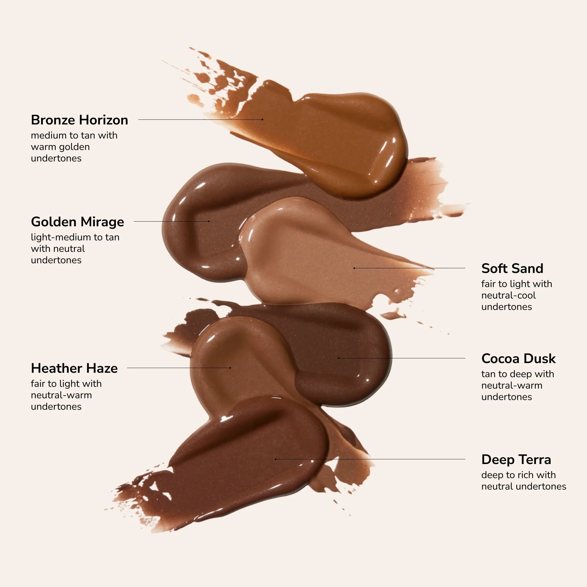 Contouring Bronzer Cream shade chart