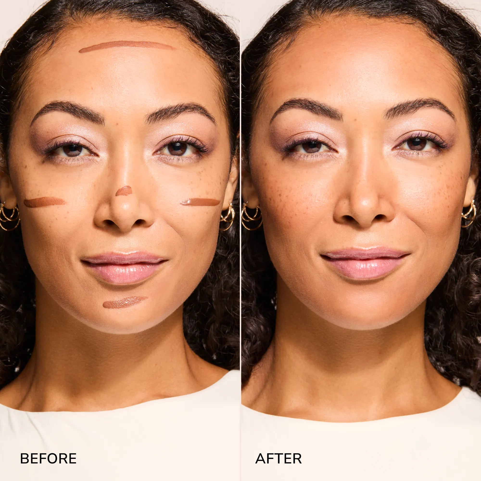 Contouring Bronzer Cream bronze infographic before and after
