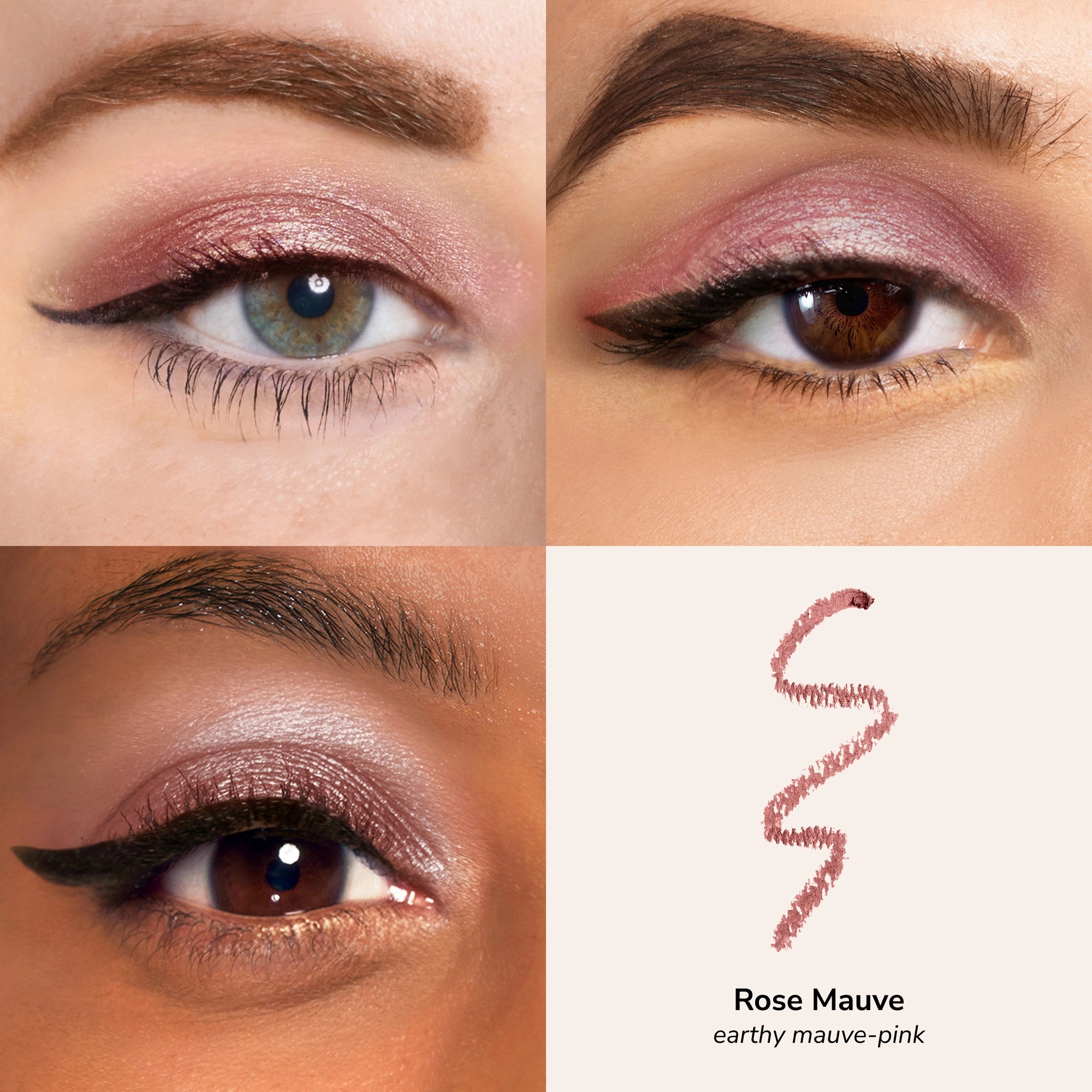 Skintone quadrant Glowify Long-Lasting Eyeshadow Stick product shade Rose Mauve.