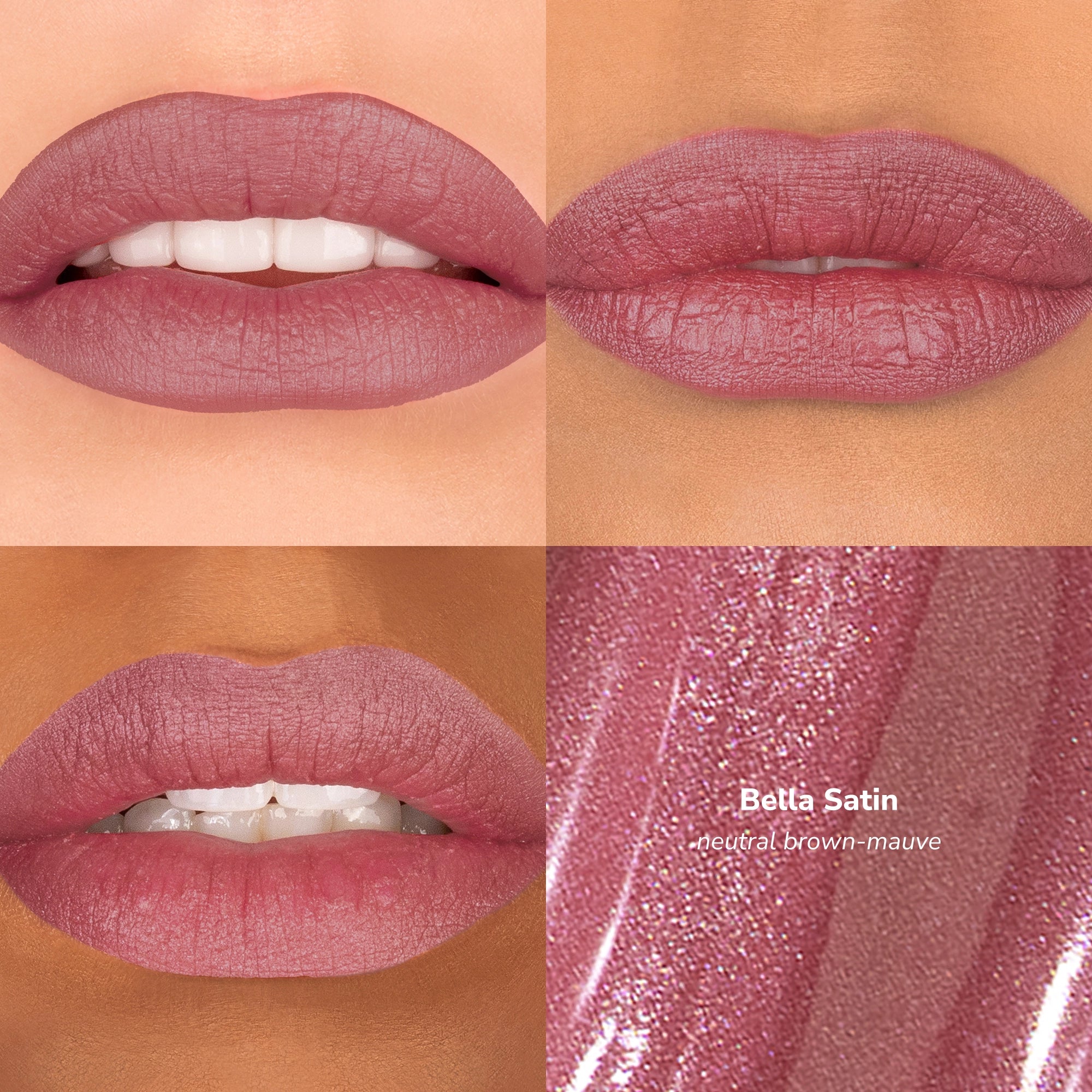 Skintone quadrant LipSense Cream product shade Bella Satin.