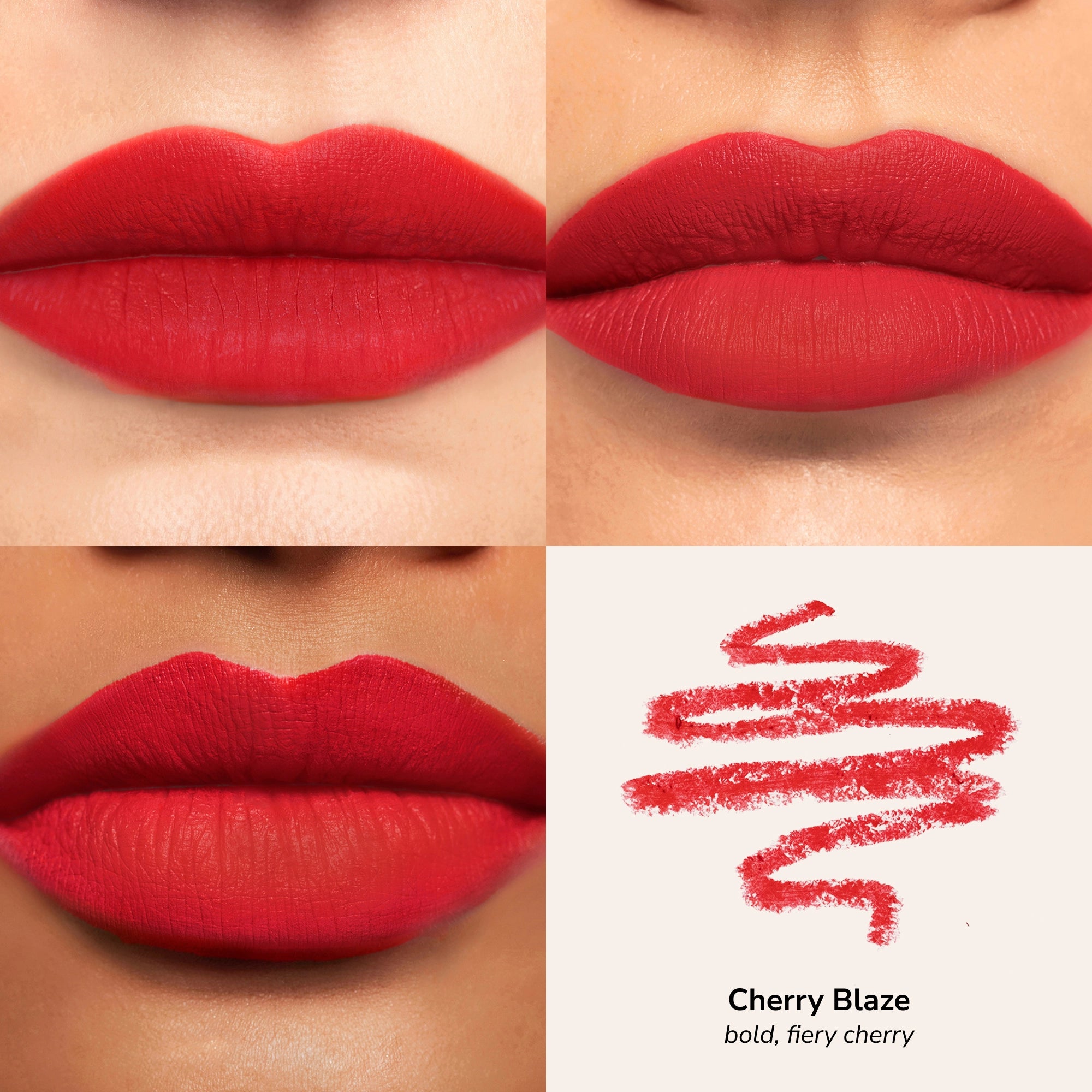 Skintone quadrant LipSense Long-Lasting Lip Liner Pencil product shade Cherry Blaze.
