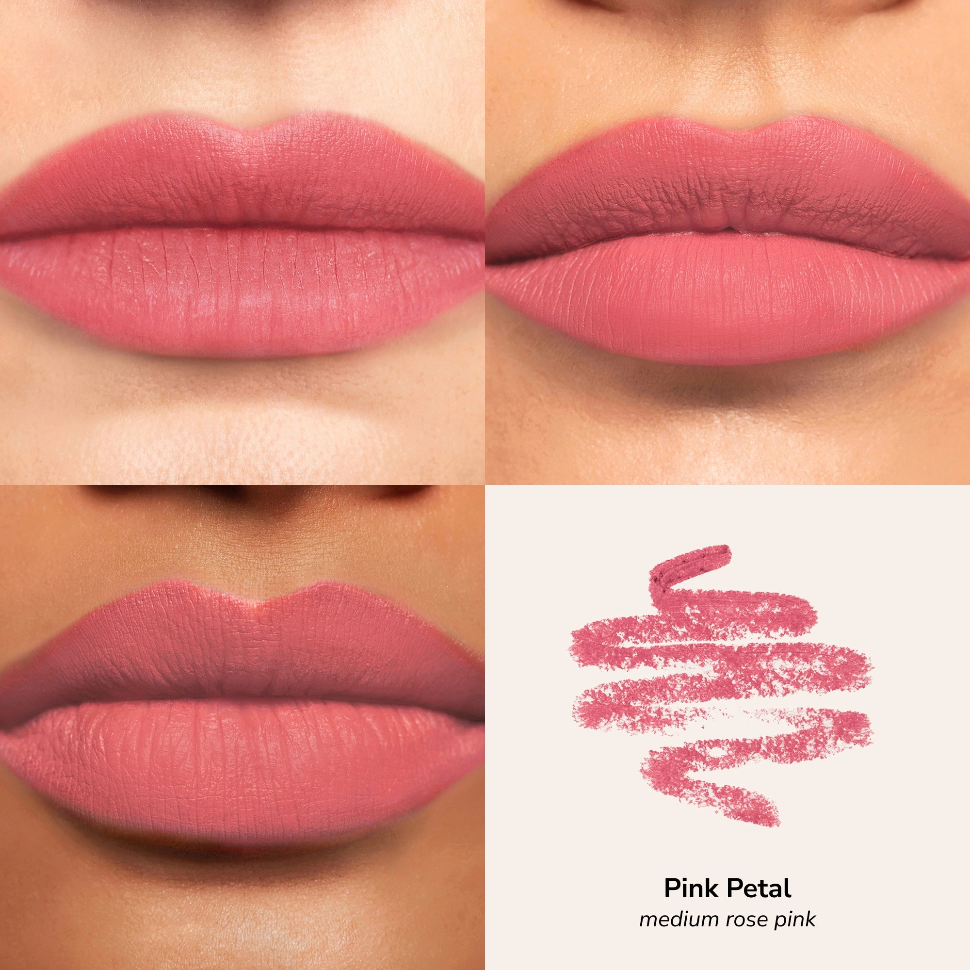 Skintone quadrant LipSense Long-Lasting Lip Liner Pencil product shade Pink Petal.