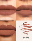 Skintone quadrant LipSense Long-Lasting Lip Liner Pencil product shade Rich Umber.