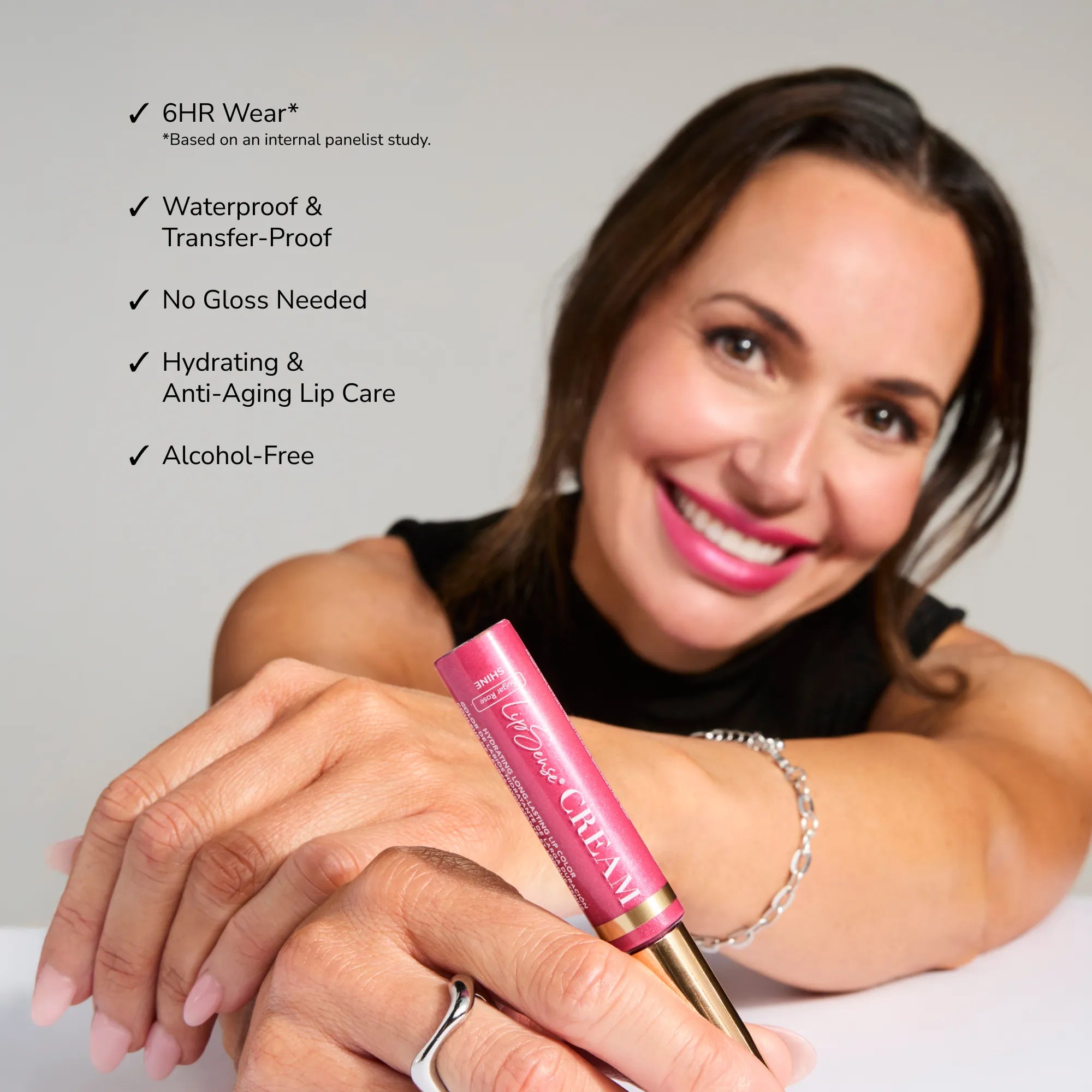 LipSense Cream benefit callouts.