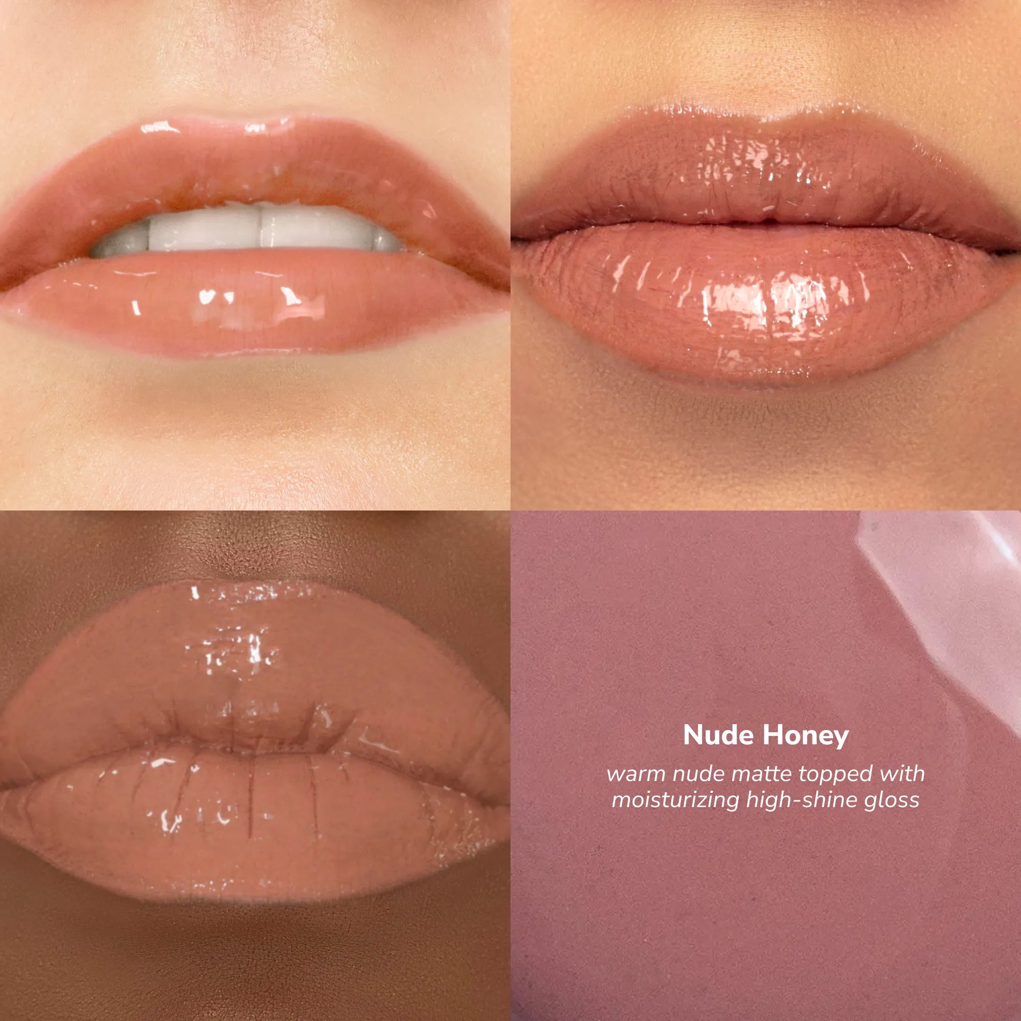 LipSense Long-Lasting Lip Color product, shade Nude Honey skintone quadrant.