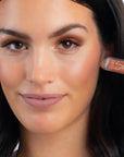 Model wearing ShadowSense product shade Blissful