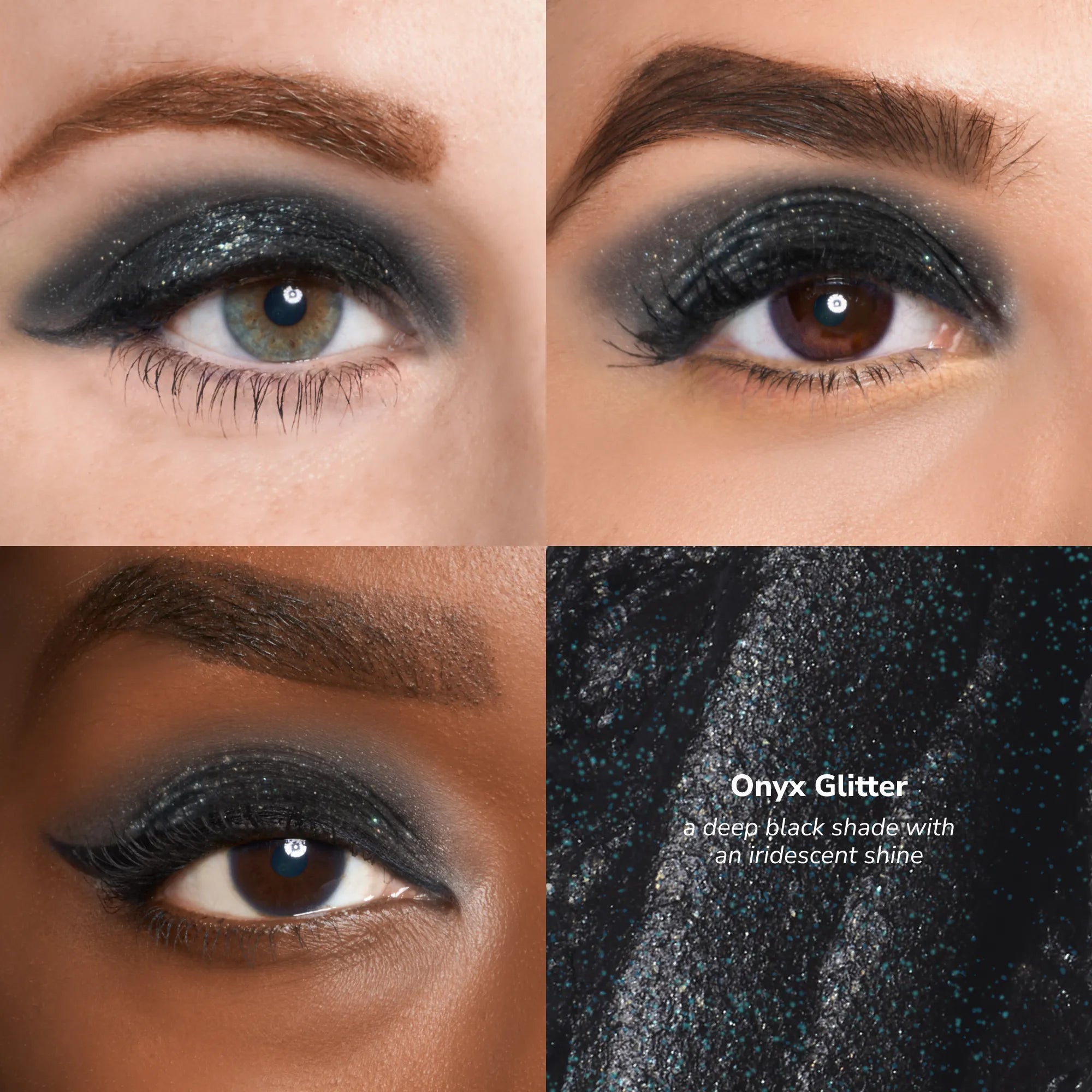 ShadowSense product shade Onyx Glitter skin tone chart