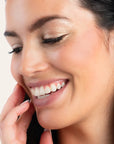 Model wearing ShadowSense product shade Sandstone Pearl Shimmer
