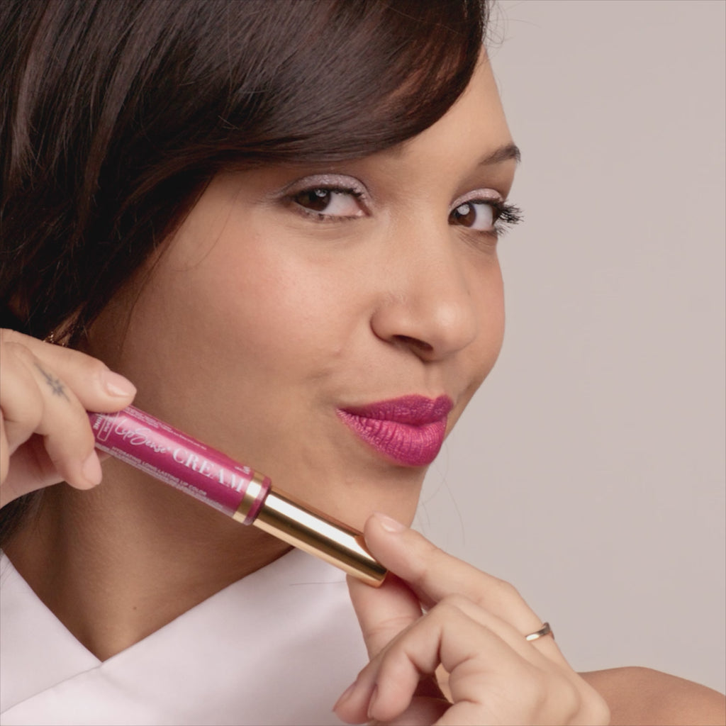 LipSense Cream Shine product application shade Cherie.